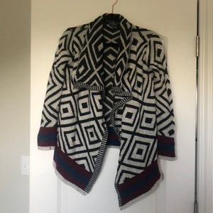 Market & Spruce Aztec Pattern Waterfall sweater